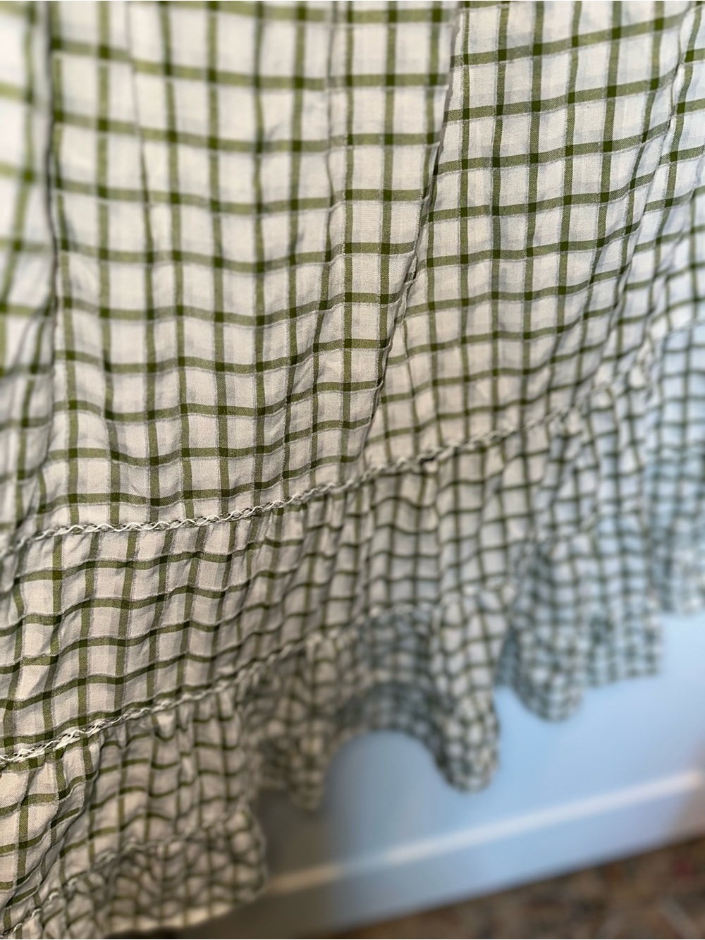 MAX STUDIO Sage Green Midi Dress Ruffle Hem XL NWOT Cottagecore - Picture 10 of 12